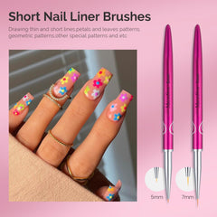 MelodySusie brushes in use painting nail detail for precise thin lines and tiny designs