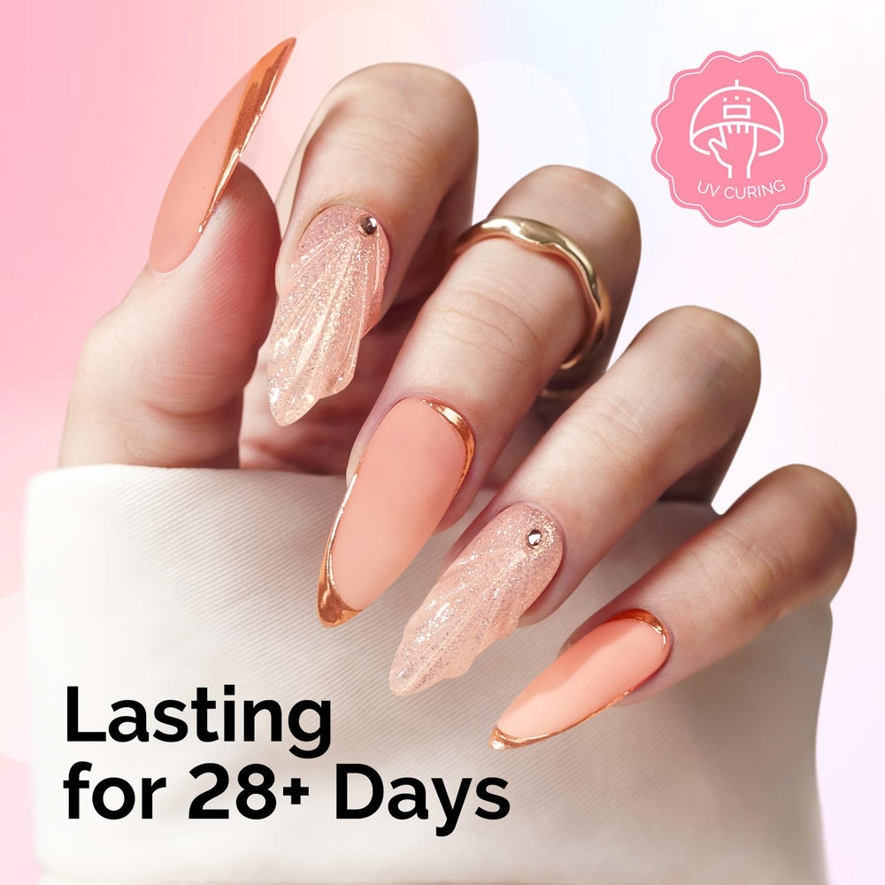 MelodySusie detailed chrome powder nail art preserved by matte top coat