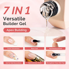 MelodySusie clear builder gel texture demonstrating smooth self-leveling