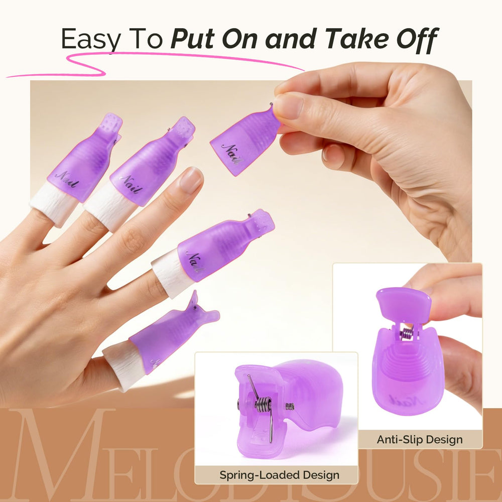 MelodySusie close-up of reusable acrylic clip showing secure soak hold benefit