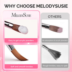 MelodySusie close-up of soft nylon bristle tips for smooth powder pickup