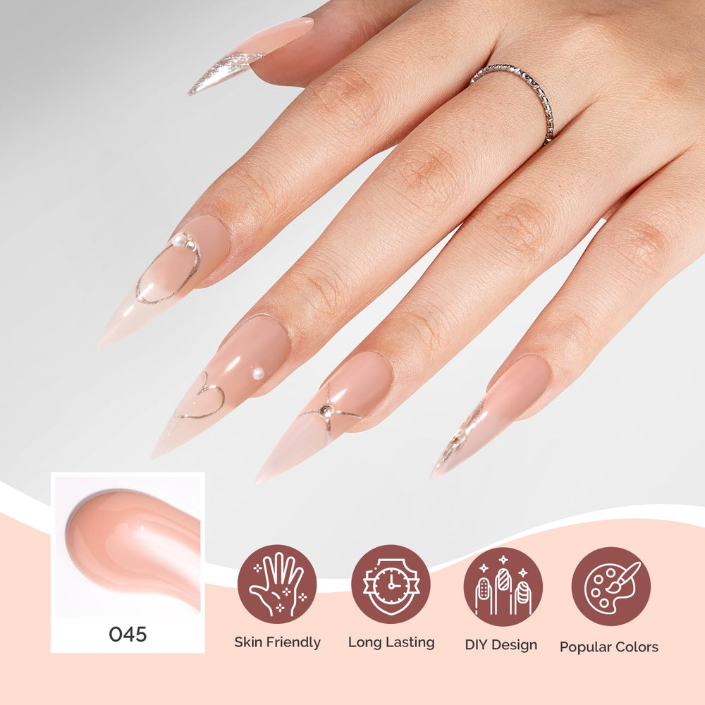 MelodySusie cured extension on a nail showing glossy, chip-resistant finished look