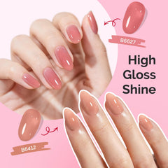 Nails curing under LED lamp with MelodySusie gel applied, showing quick hardening and salon finish benefit