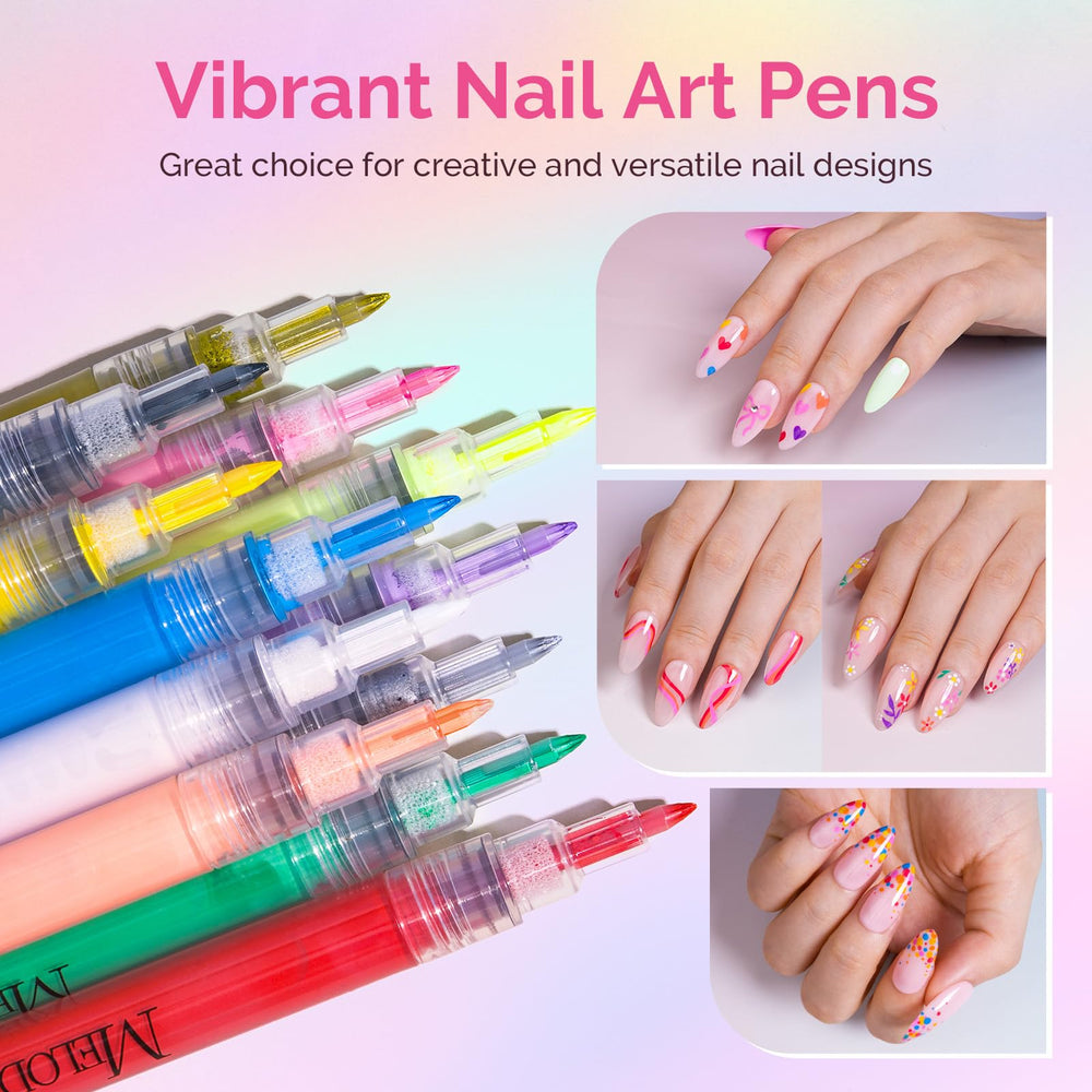 MelodySusie fanned colors display highlighting varied pigments for versatile nail designs