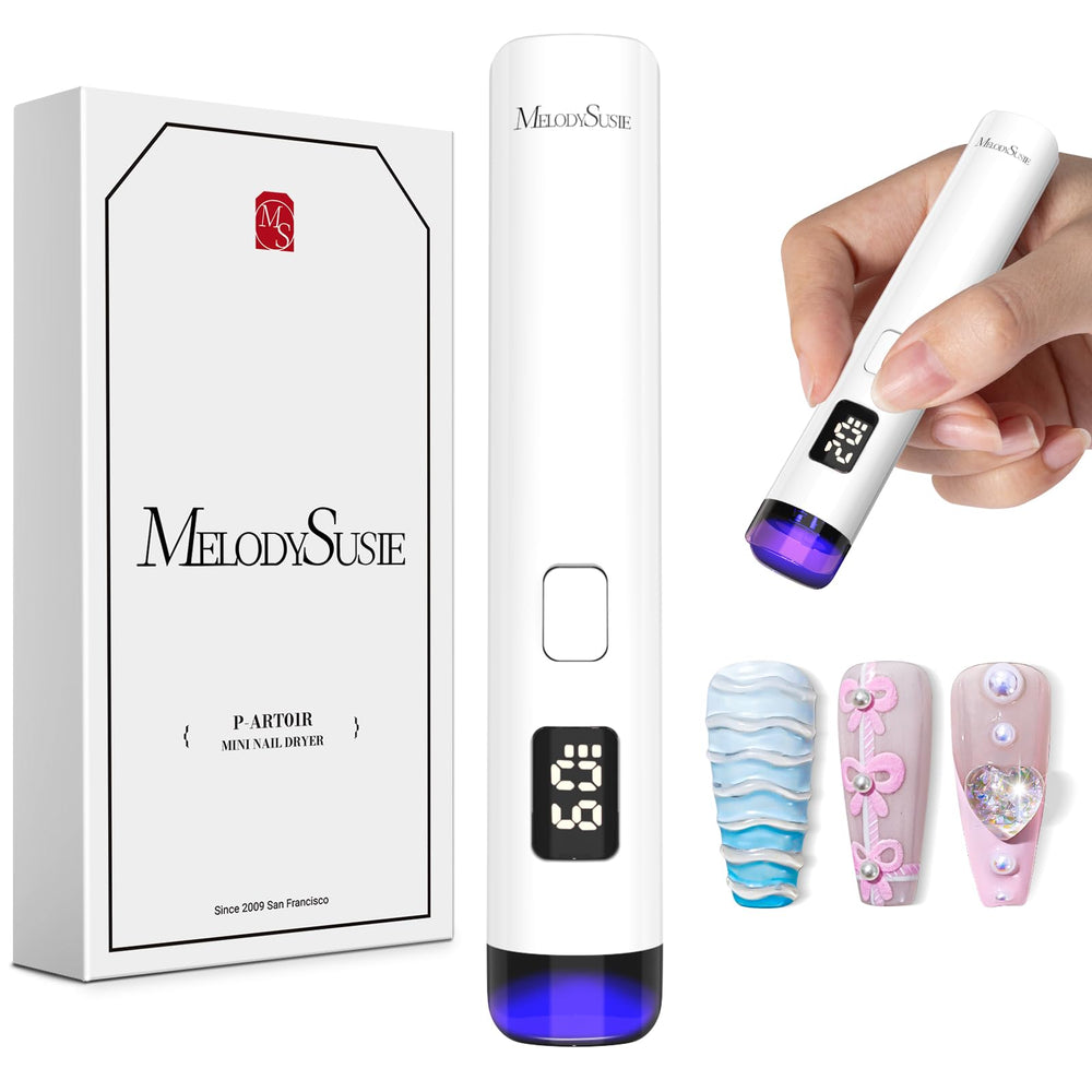 MelodySusie front view showing compact lamp and portable benefit