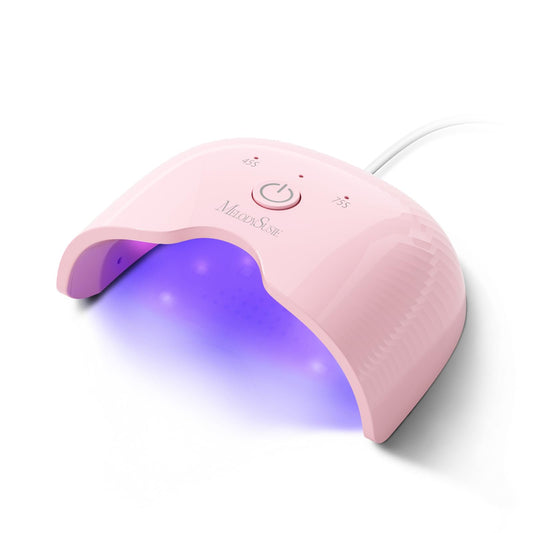 MelodySusie front view of pink P-ART06F lamp showing compact design and portability benefit
