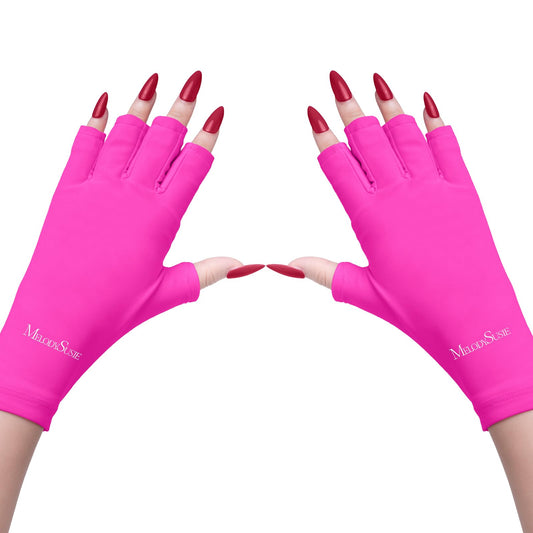 MelodySusie neon pink gloves front view showing coverage and color benefit