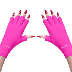 MelodySusie neon pink gloves front view showing coverage and color benefit