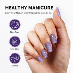 MelodySusie applied on manicure showing glitter finish and long-lasting look