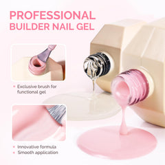 MelodySusie applying gel to natural nail for strength and shape
