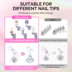 Nails mounted on MelodySusie stand inside LED/UV lamp, enables safe drying