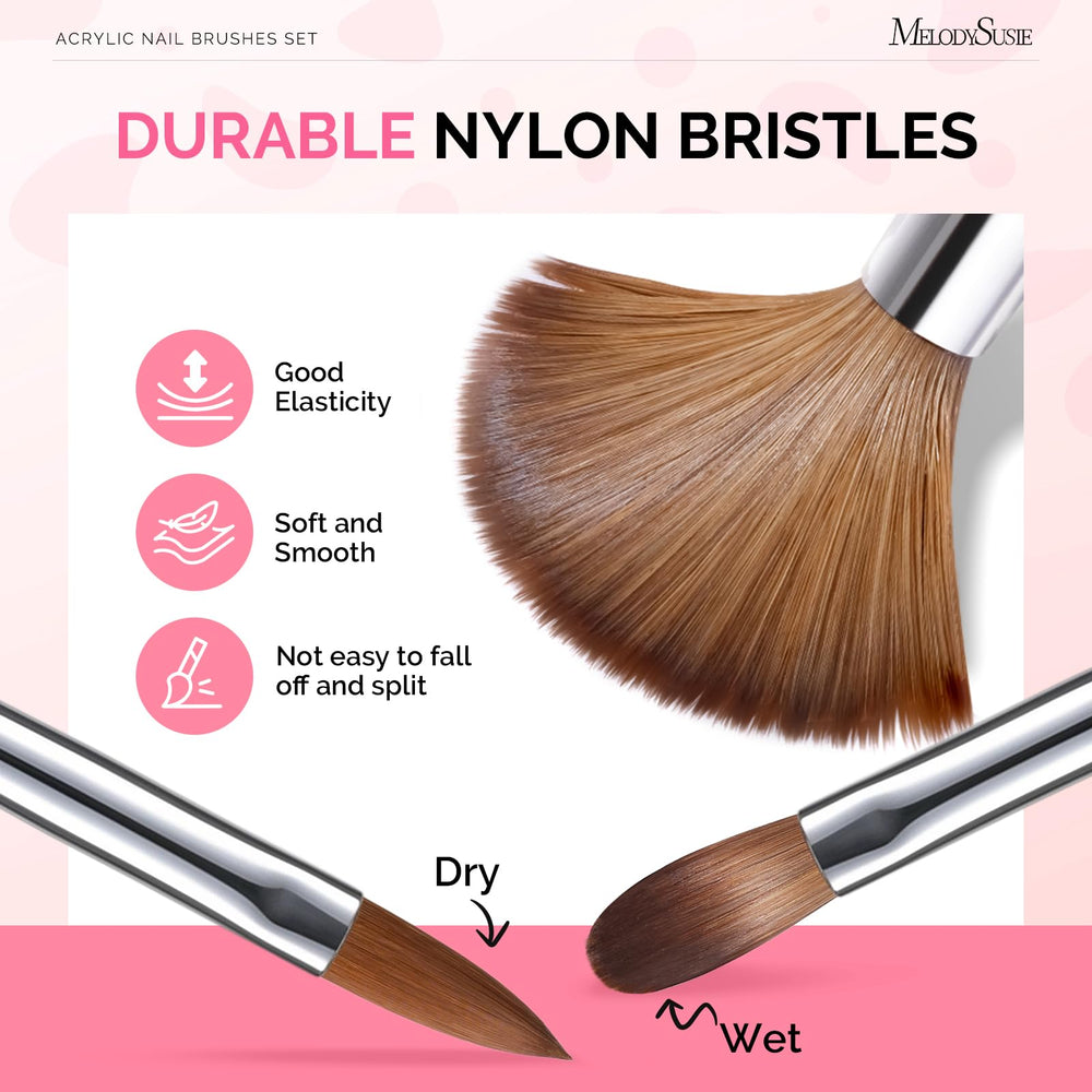 MelodySusie brush applying acrylic powder showing controlled application and coverage