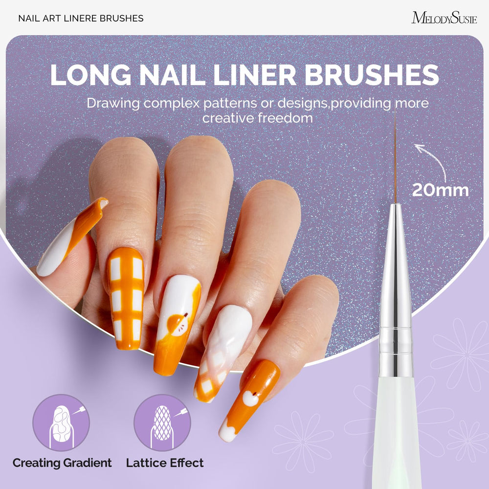 MelodySusie brush painting thin lines on a nail for detailed designs