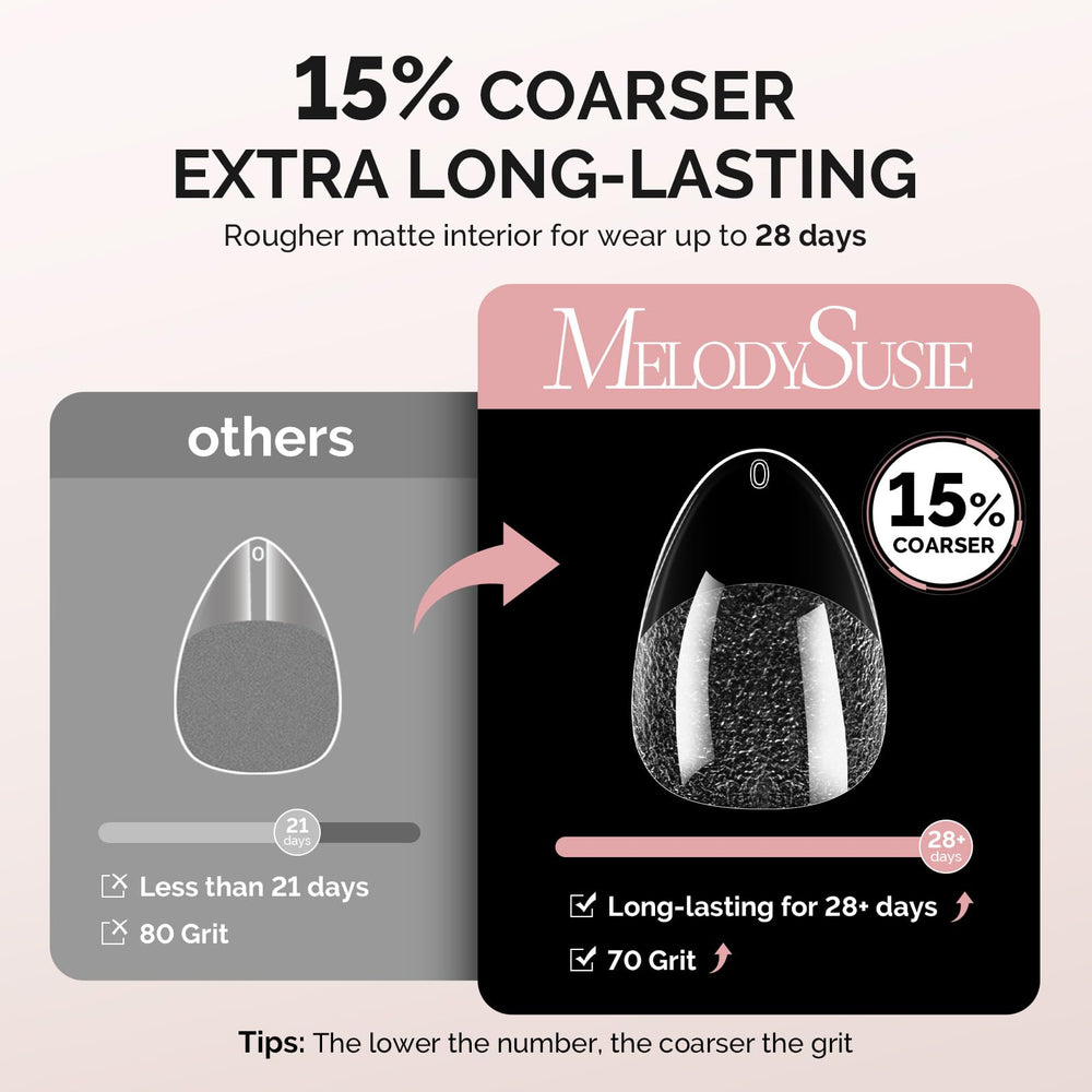 MelodySusie tips being applied with glue demonstrating quick salon-ready bonding