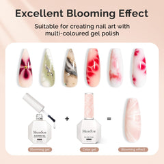 MelodySusie blooming gel in use creating marble design with soft edges benefit