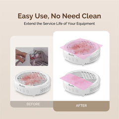 MelodySusie filter installed on a nail dust collector improving cleanliness