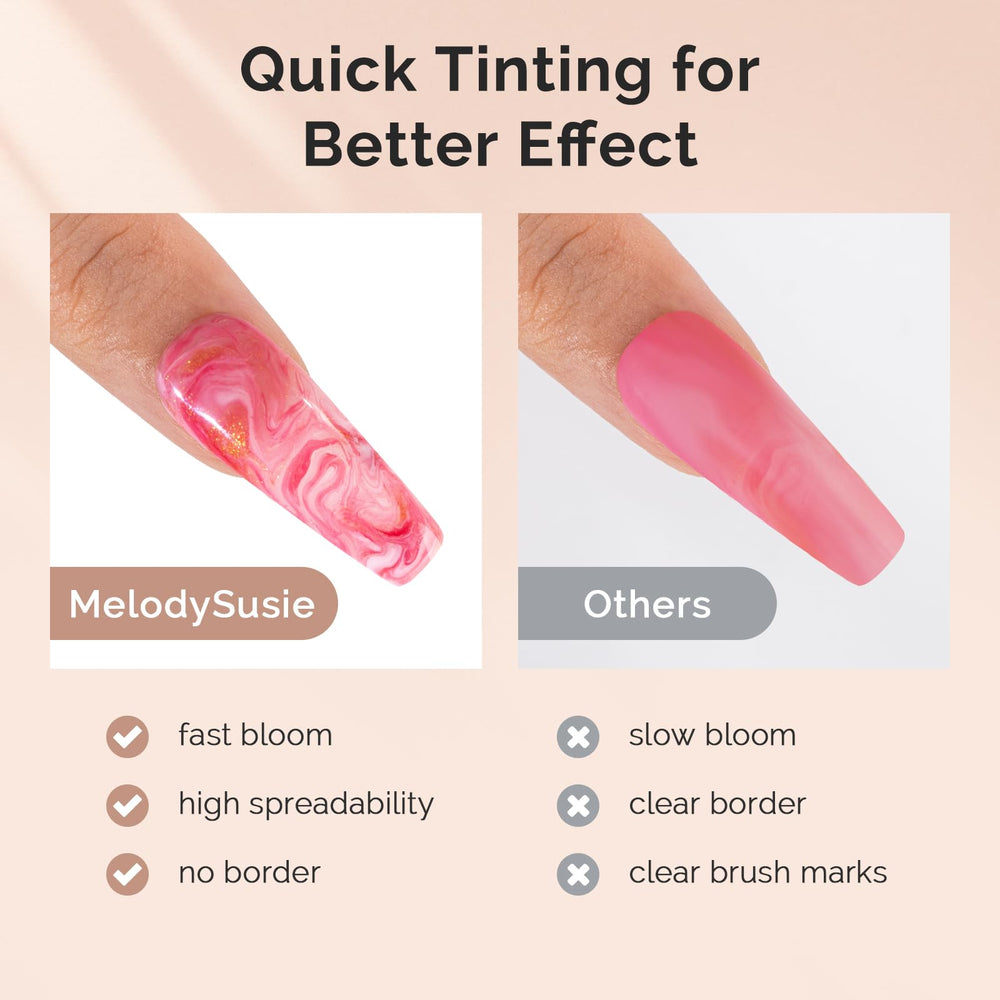 MelodySusie label detail highlighting HEMA-free formula for safer use