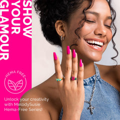 MelodySusie application on nails with UV lamp for durable finish benefit