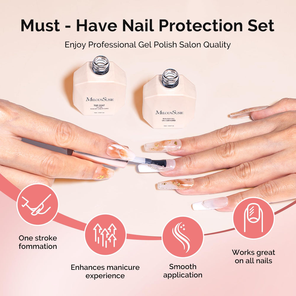MelodySusie nail scale comparison illustrating thickness and added strength