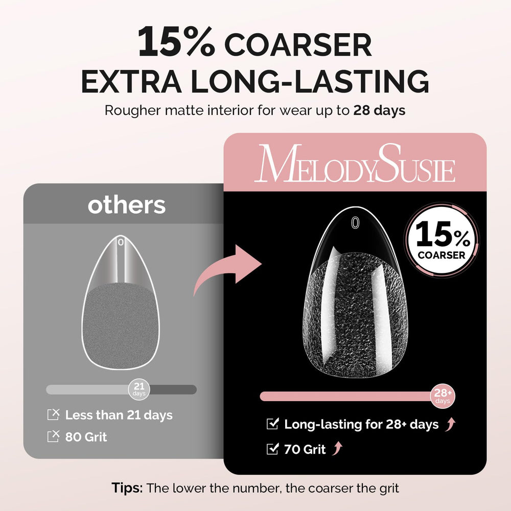 MelodySusie tips applied on nails in salon delivering clean professional look