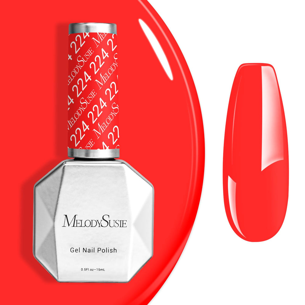 MelodySusie neon orange bottle front showing bright color and glossy finish
