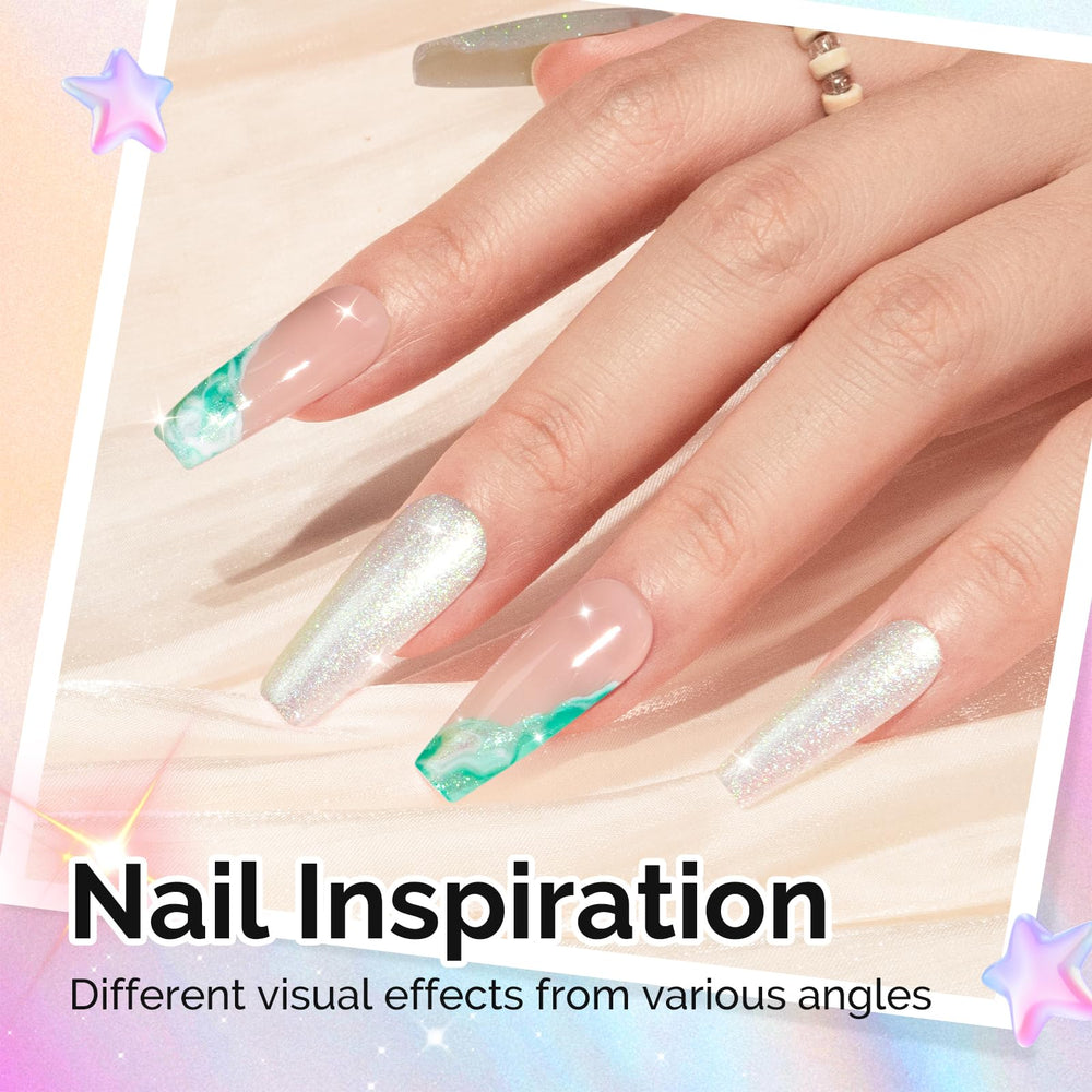MelodySusie applied on nails in sunlight showing vibrant color shift benefit