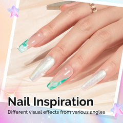 MelodySusie applied on nails in sunlight showing vibrant color shift benefit