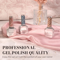 MelodySusie finished manicure in lifestyle setting, bold durable color
