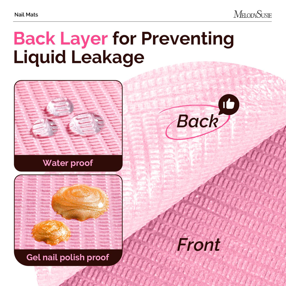 MelodySusie PE backing detail showing waterproof layer protecting table