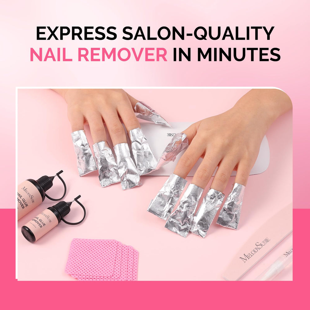 MelodySusie nails with polish lifting after soak demonstrating effective loosening
