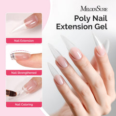 Close-up of MelodySusie poly gel texture illustrating smooth self-leveling for easy shaping