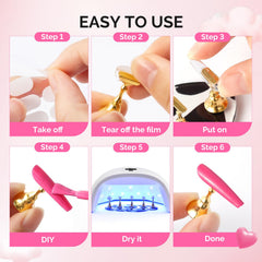 MelodySusie press-on tips mounted and drying to prevent smudges