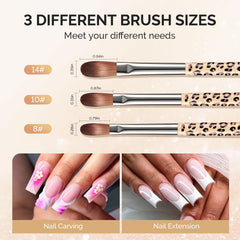 MelodySusie three brushes side-by-side showing size 8 10 14 selection advantage