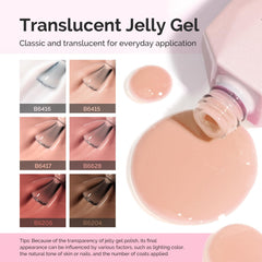MelodySusie swatch strip with six sheer tones for color choosing