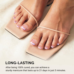 MelodySusie application on toe being shaped and cured showing fast professional finish