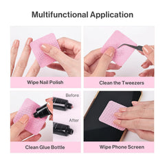 MelodySusie wiping eyelash glue from applicator for cleaner tools