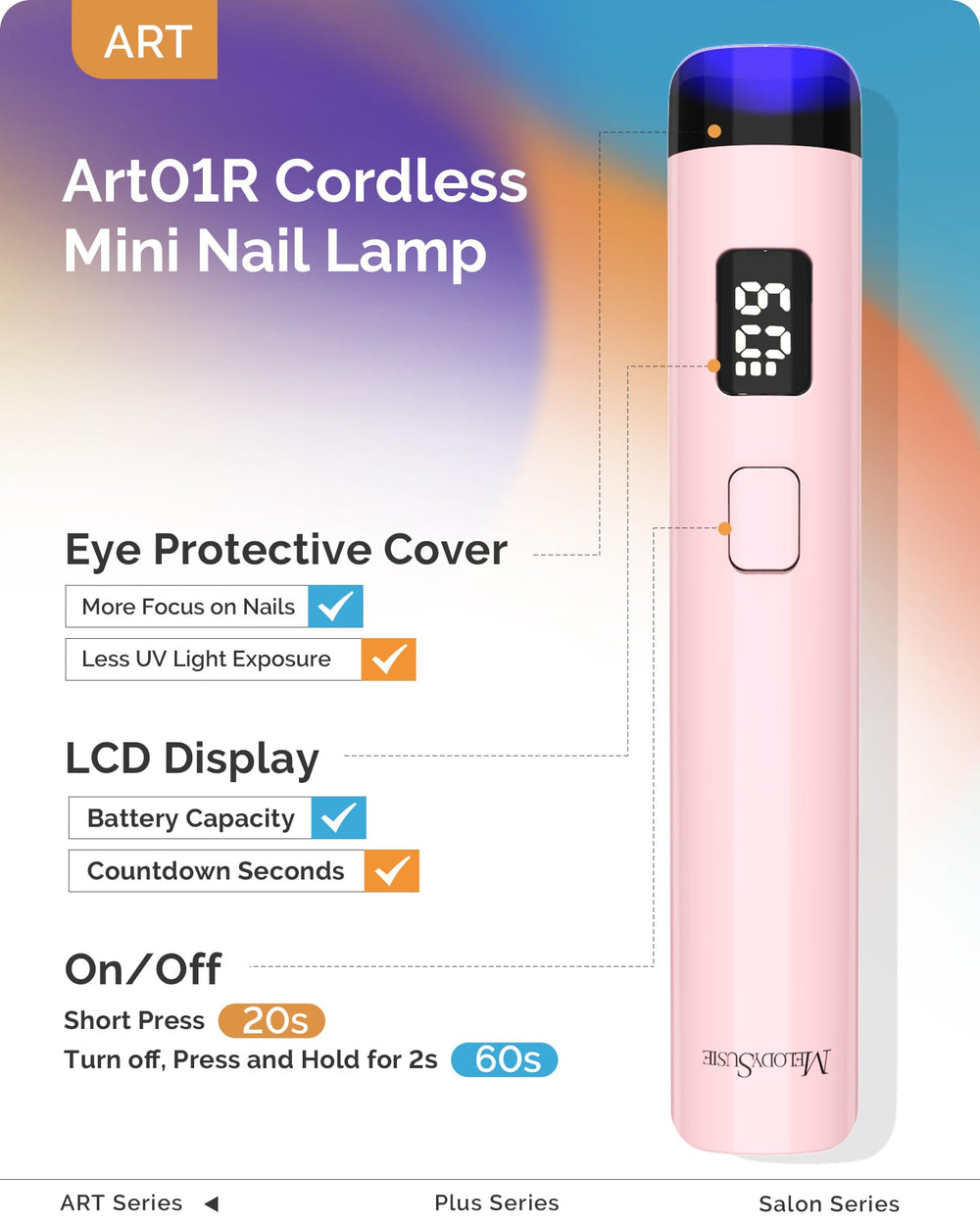 MelodySusie transparent eye-protection cover shielding LEDs for safer nail work