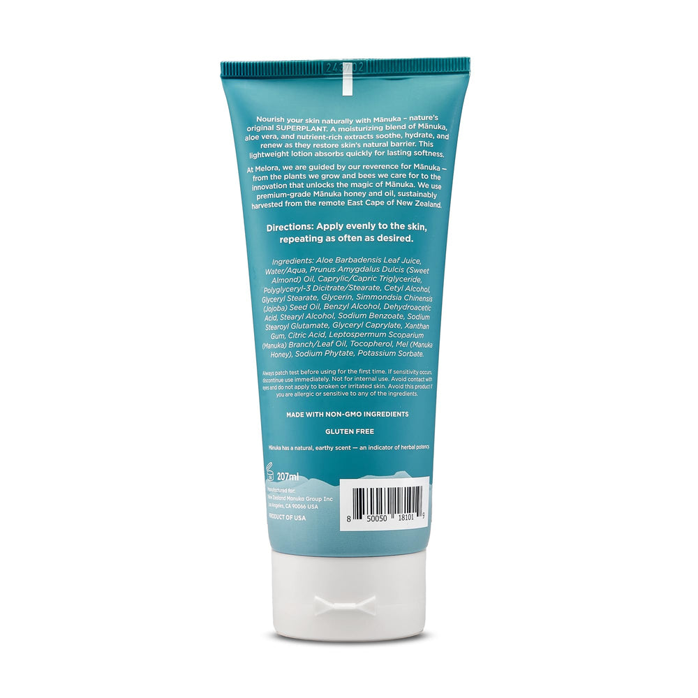 MELORA open cap with creamy lotion texture demonstrating quick absorbency