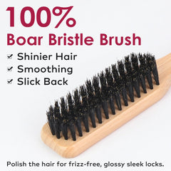 Melous boar bristle brush detail showing bristles for shine and frizz control