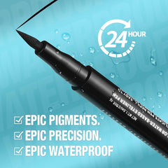Melsintern ultra-fine felt tip close-up showing precise point for detailed eyeliner work