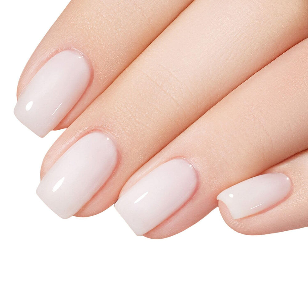 MEMEDA front bottle view showing precise nude color and salon-quality finish