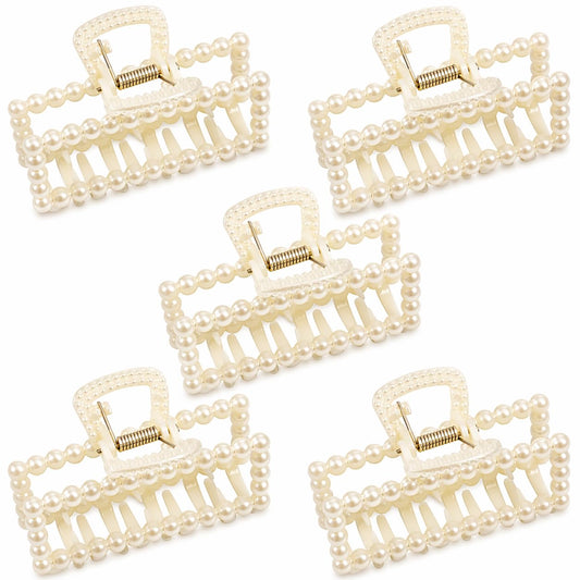 Merdia front view off-white pearl clip showing elegant finish and secure hold