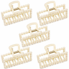 Merdia front view off-white pearl clip showing elegant finish and secure hold