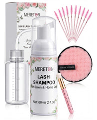 MERETON front packaging showing full lash shampoo kit for neat storage and gifting