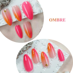 MERVF close-up of gold glitter lines accentuating the ombre and adding elegance