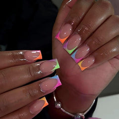 MERVF front packaging showing 24-piece glossy ombre set for quick manicures
