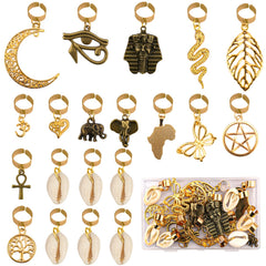 Messen front view of bronze and gold hair cuffs set benefiting versatile styling
