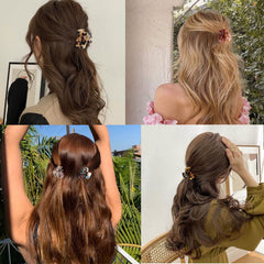 Messen two clips securing a small bun creating an elegant finish