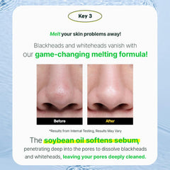 META FORET before and after pore visual demonstrating visible residue removal benefit