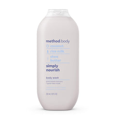 Method front bottle view showing label and gentle daily cleansing benefit